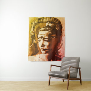 Surreal Multi-Eyed Portrait – Abstract Psychedelic Tapestry