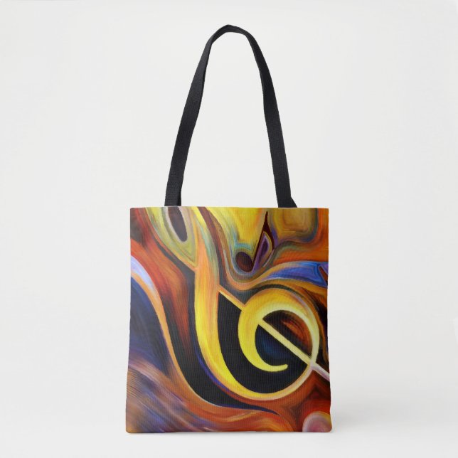 Surreal Music Notes Rendition Oil Painting Tote Bag (Front)