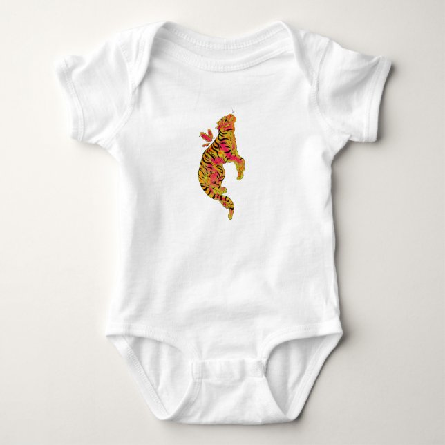 Surreal Neon Tiger Baby Bodysuit (Front)
