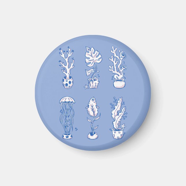 Surreal Ocean Botanicals Magnet (Front)