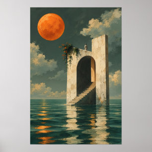 Surreal Ocean Doorway Art Print