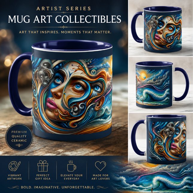 Surreal Ocean Dreamscape Abstract Art Coffee Mug (Creator Uploaded)