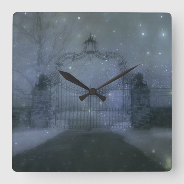 Surreal Otherworldly Gate Stars Square Wall Clock (Front)