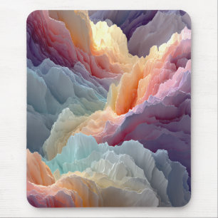 Surreal Pastel Rainbow Mountains Fantasy Landscape Mouse Mat