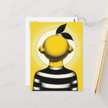Surreal Person with a Lemon for a Head