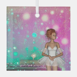 Surreal Piano Green & Pink Background & Ballerina Glass Tree Decoration