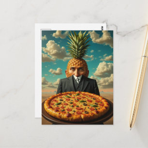 Surreal Pineapple Pizza Man Postcard