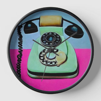 Surreal Pop Art Retro Telephone Clock