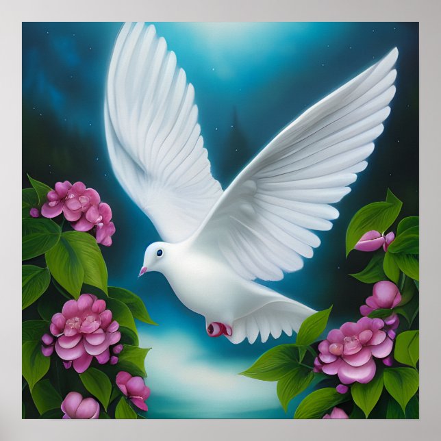 Surreal Pop Fantasy White Dove Poster (Front)