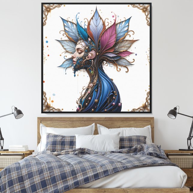 Surreal portrait canvas print (Insitu(Bedroom))