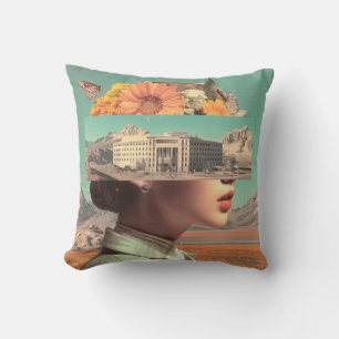 Surreal Portrait with Architectural Landscape Cushion