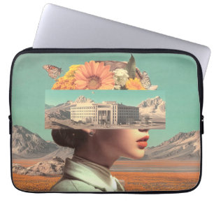 Surreal Portrait with Architectural Landscape Laptop Sleeve