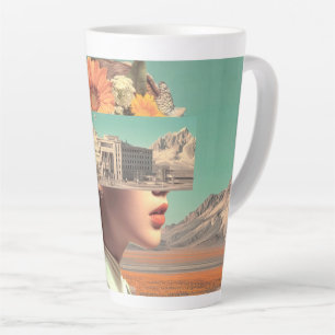 Surreal Portrait with Architectural Landscape Latte Mug