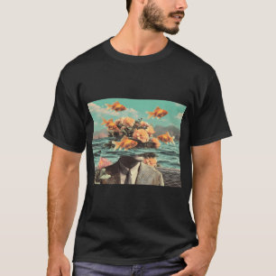 Surreal Portrait With Goldfish Flowers And Ocean B T-Shirt
