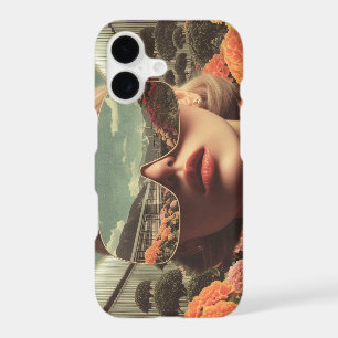 Surreal Portrait With Sunglasses Reflecting Flower