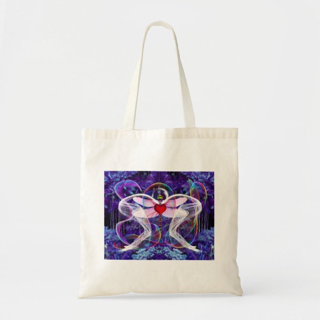 Surreal Psychedelic Dragon Fly Tote Bag (Front)