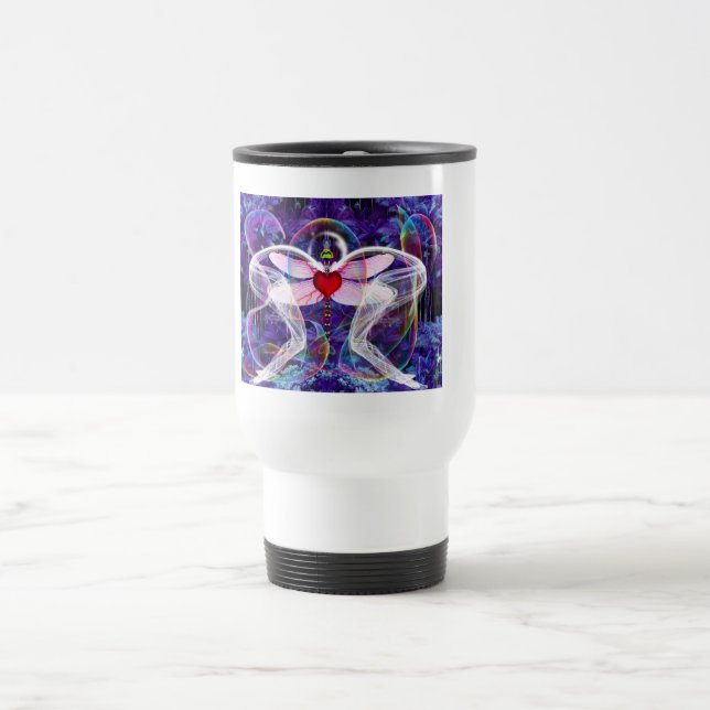 Surreal Psychedelic Dragon Fly Travel Mug (Center)