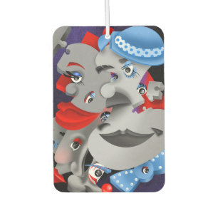 Surreal Puzzle Faces Car Air Freshener