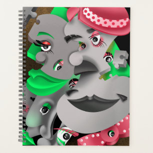 Surreal Puzzle Faces Planner