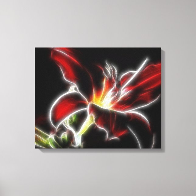 Surreal Red Lily Floral Wrapped Canvas (Front)