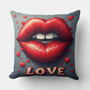 Surreal Red Lips with Love-Inspired Cushion