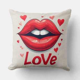 Surreal Red Lips with Love-Inspired Cushion