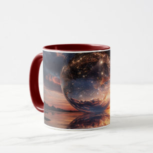 Surreal Reflective Sphere Containing Stars Mug