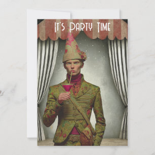 Surreal Retro Euro Guy Party Invite