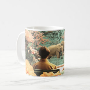 Surreal Safari Scene With Elephants Zebras Coffee Mug