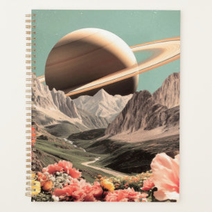 Surreal Saturn Over Mountain Valley Planner