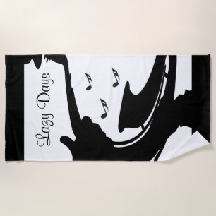 Surreal Saxophone Player Beach Towel