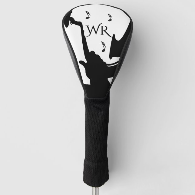 Surreal Saxophone Player Monogram Initial Golf Head Cover (Front)