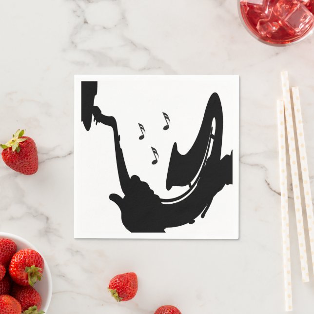 Surreal Saxophone Player Napkin (Insitu)