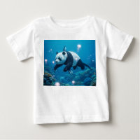 Surreal Sea Panda Swimming with Jellyfish