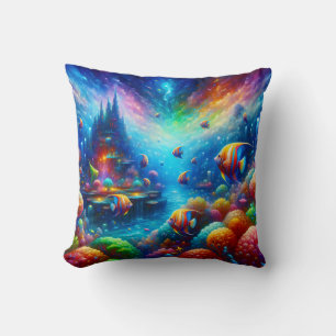 “Surreal Seascape: Aquatic Utopia Curtain” Cushion