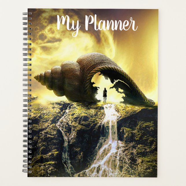Surreal Seashell and Waterfalls Planner (Front)