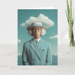 Surreal Seaside Gentleman Portrait Card