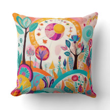 "Surreal Serenade: Abstract Bohemian Cushion"