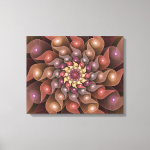 Surreal Shiny Flower Modern Abstract Fractal Art Canvas Print