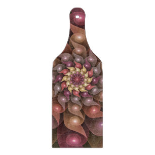 Surreal Shiny Flower Modern Abstract Fractal Art Cutting Board