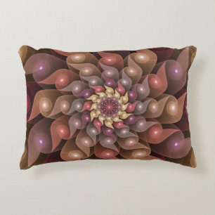 Surreal Shiny Flower Modern Abstract Fractal Art Decorative Cushion