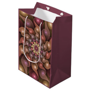 Surreal Shiny Flower Modern Abstract Fractal Art Medium Gift Bag