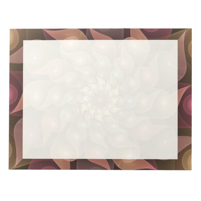 Surreal Shiny Flower Modern Abstract Fractal Art Notepad (Front)