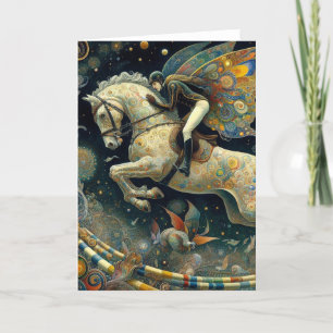 surreal showjumping fairy card