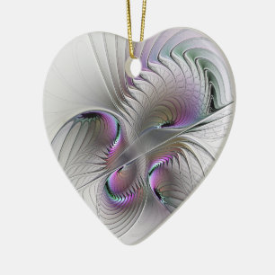 Surreal Shy Beauty Modern Abstract Fractal Art Ceramic Tree Decoration