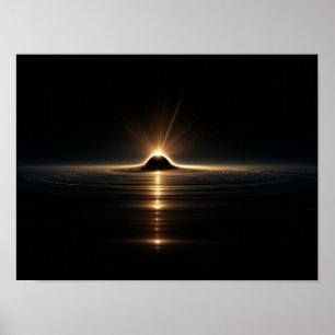 Surreal Silhouette Falling into Colorful Cosmic Vo Poster