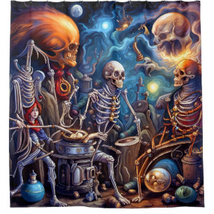 Surreal Skeletons II Shower Curtain