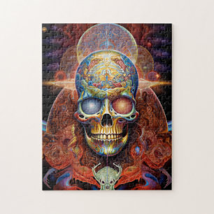 Surreal Skull Colourful Visionary Art Jigsaw Puzzle