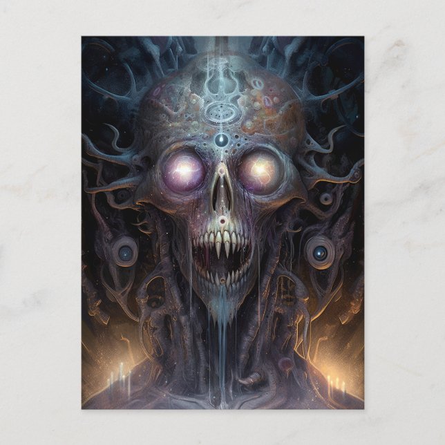 Surreal Skull Gothic Horror Art Postcard (Front)