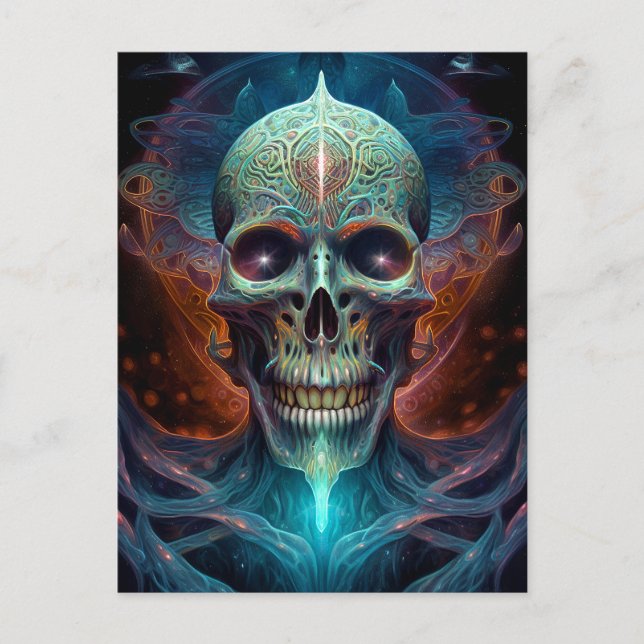 Surreal Skull Gothic Horror Art Postcard (Front)